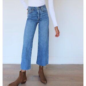 Denim Forum Aritzia The Farrah High Rise Wide Leg Jeans Medium Wash Size 29 X 28